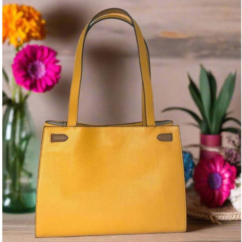 Kate Spade Lane Large Satchel Yellow Pebbled Leather Hobo Shoulder Bag